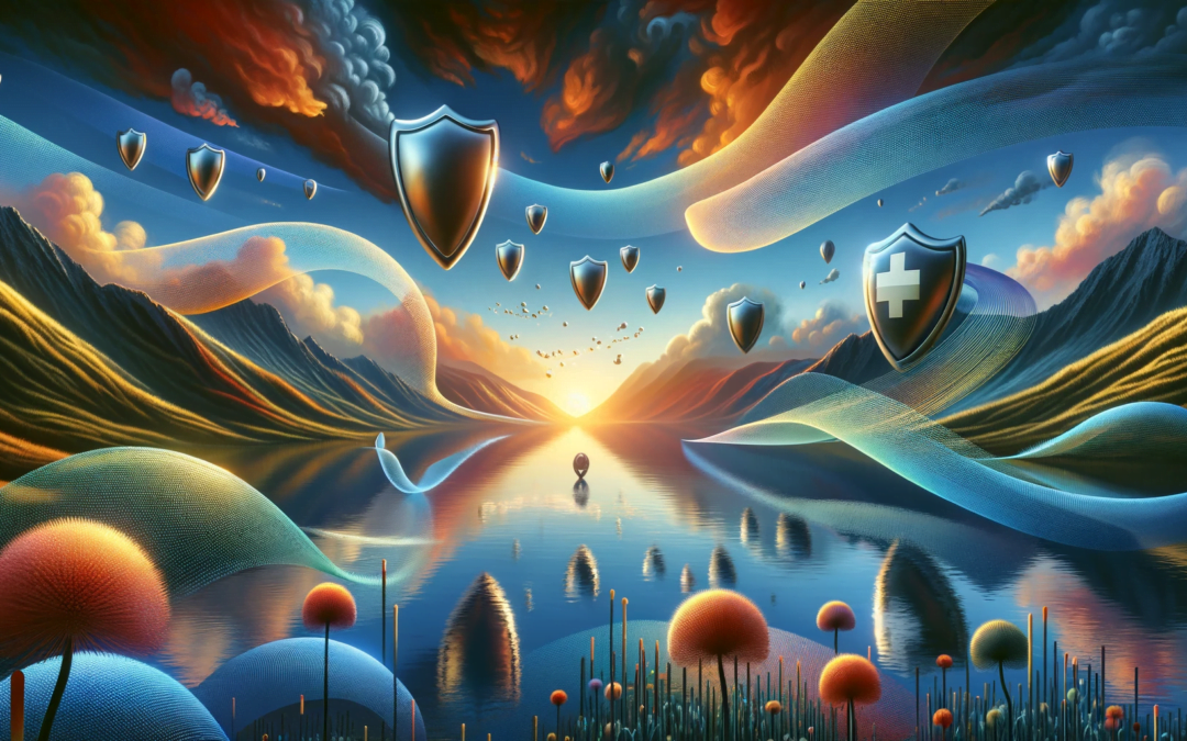 An abstract image of a peaceful place with logos of insurance companies.